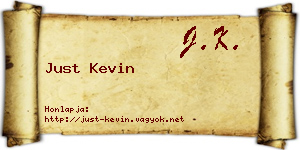 Just Kevin névjegykártya